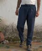 Navy Organic Cotton Relaxed Fit Pants for Men