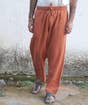 Rust Organic Cotton Relaxed Fit Pants for Men