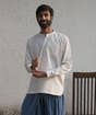 Undyed Organic Cotton Long Sleeve Kurta for Men, Khari Print