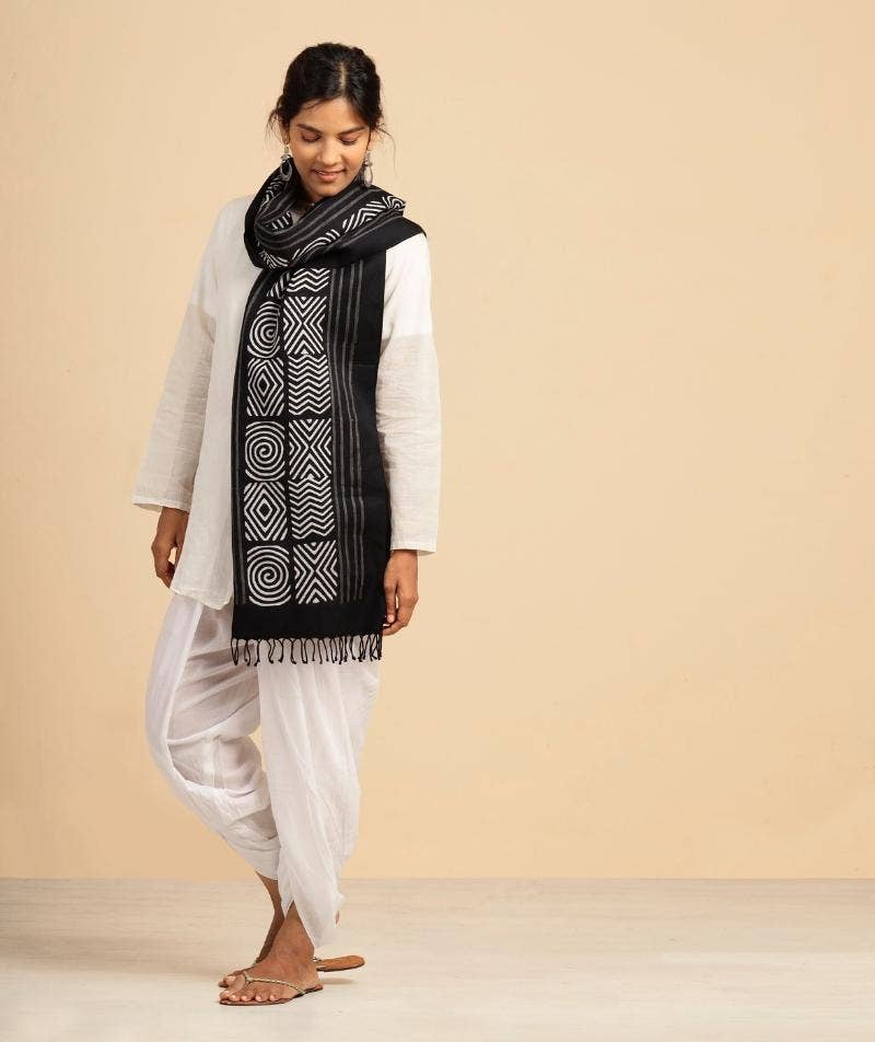Ethnic Black - Shawl. A festive gift.