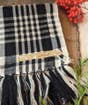 Woolen Scarf, Beige & Black Plaid