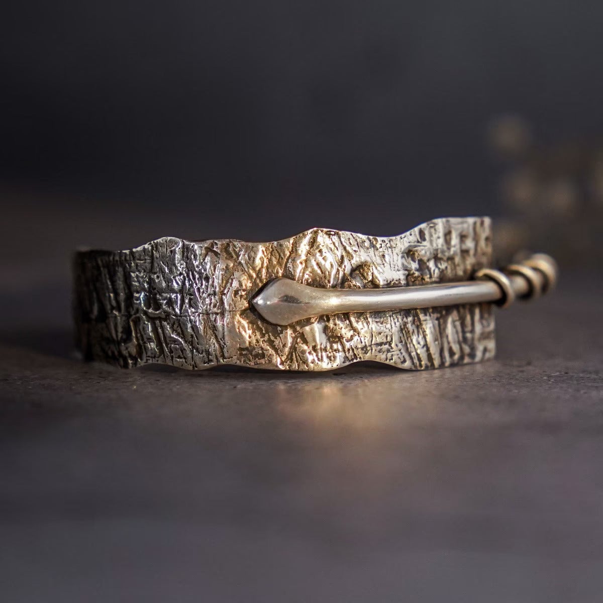 Sterling Silver 92.5 Sarpa - Textured Silver Cuff