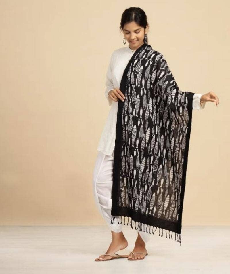 Shawl- Ethnic Black. A festive gift.