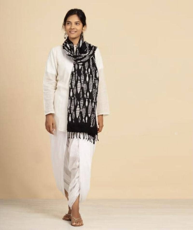 Shawl- Ethnic Black. A festive gift.