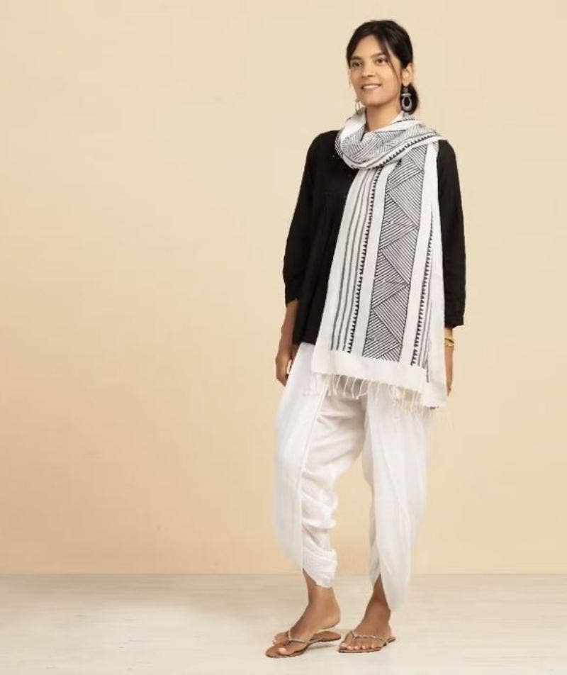 Shawl- Cream White. A festive gift.