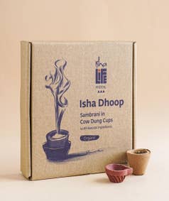 Handmade Sambrani/ Loban (blended resin) with cow dung cups (12 pcs). 6 natural therapeutic resins. Chemical-free. Anti-bacterial. 