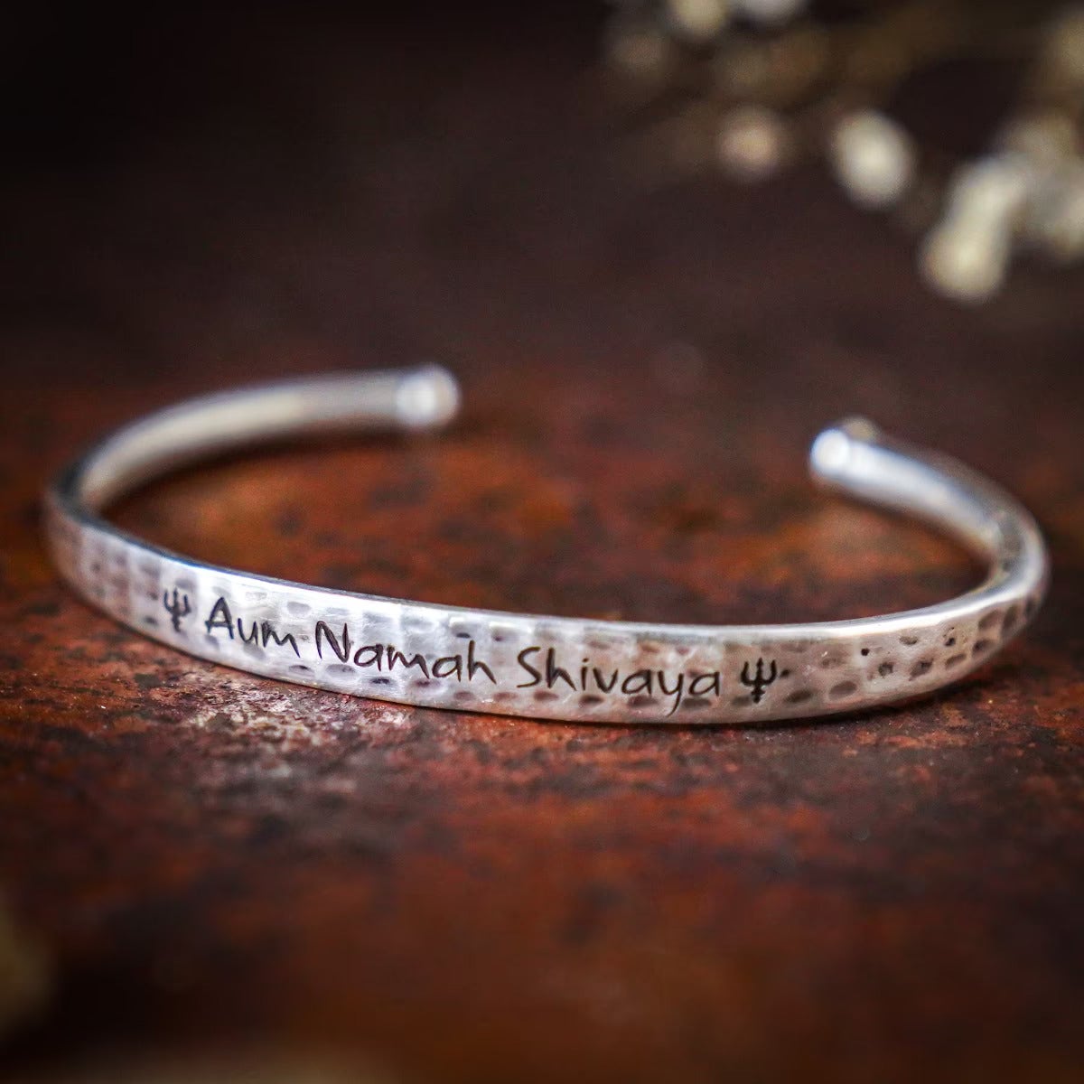 Sterling Silver 92.5 Aum Namahshivaya Silver Cuff