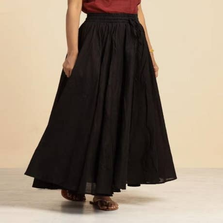 Cotton Skirt, Black