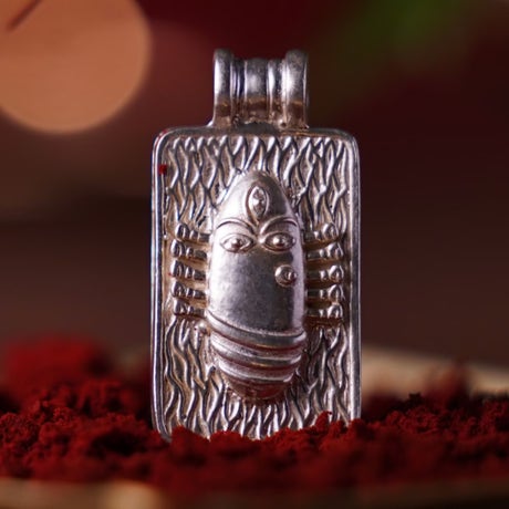 Consecrated Linga Bhairavi Silver Pendant - Large