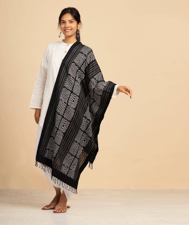 Ethnic Black - Shawl. A festive gift.