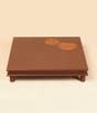 Lotus Leaf Copper Inlay Wooden Table 21''x21''