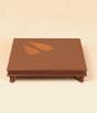 Temple Leaf Copper Inlay Wooden Table 21''x21''
