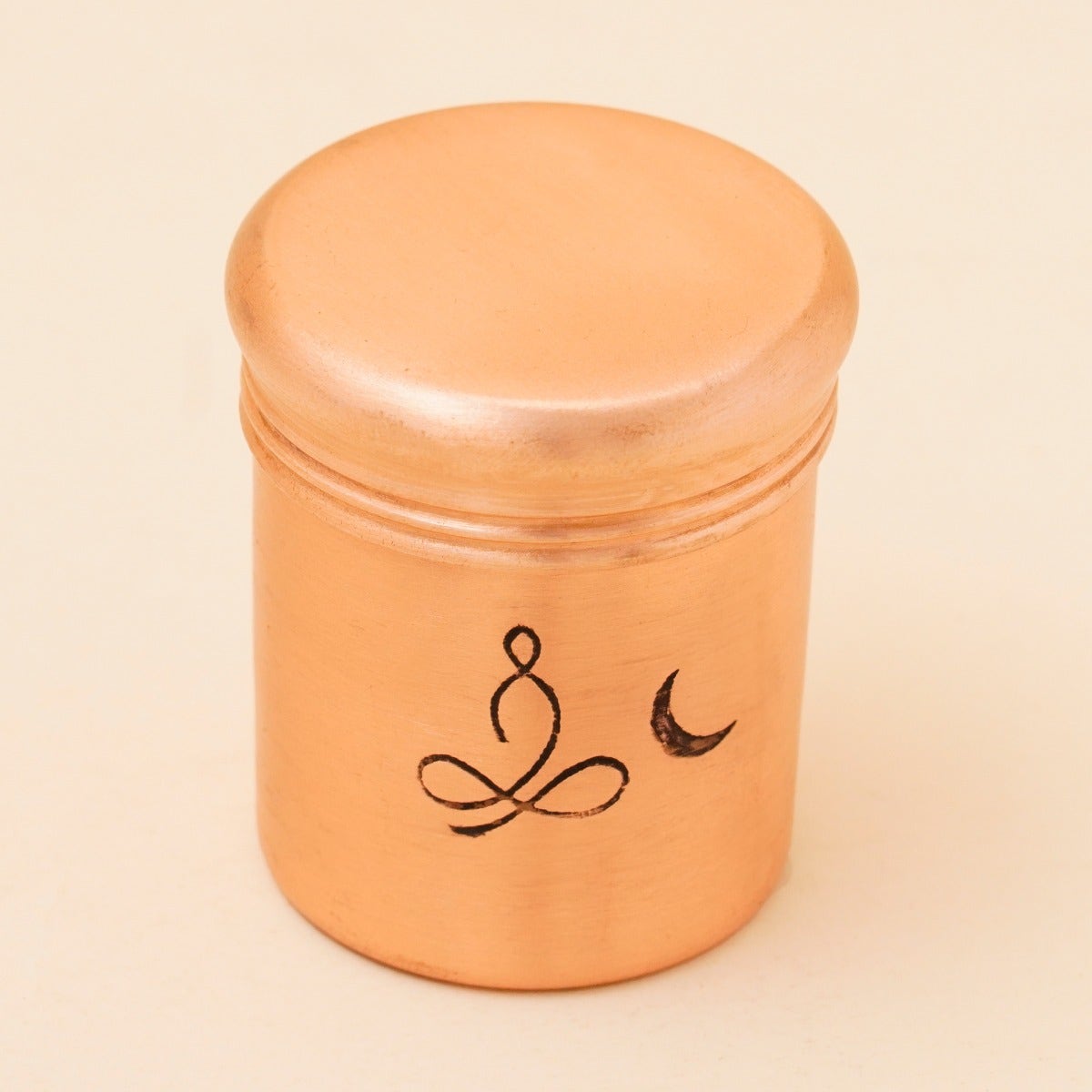 [HO0108616900] Copper Vibhuti Box (Tall) - Sadhaka