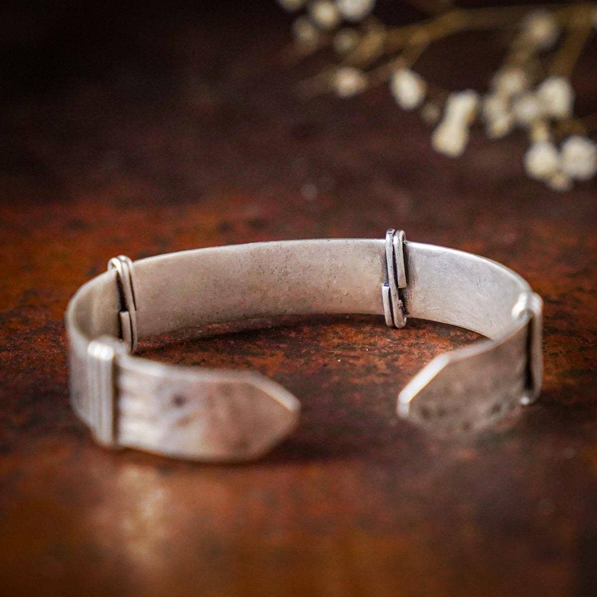 Sterling Silver (92.5) Adiyogi Hammered Cuff