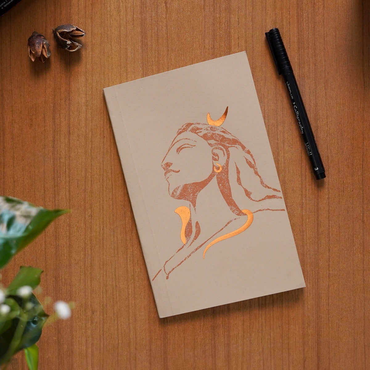 Adiyogi Notebook with Copper Foil Details - Rust