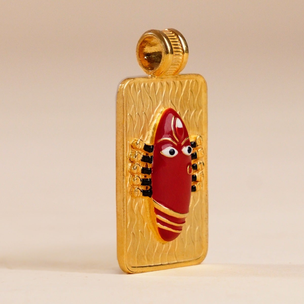 Linga Bhairavi 22KT Gold Pendant - 16 gm (Kumkum) 