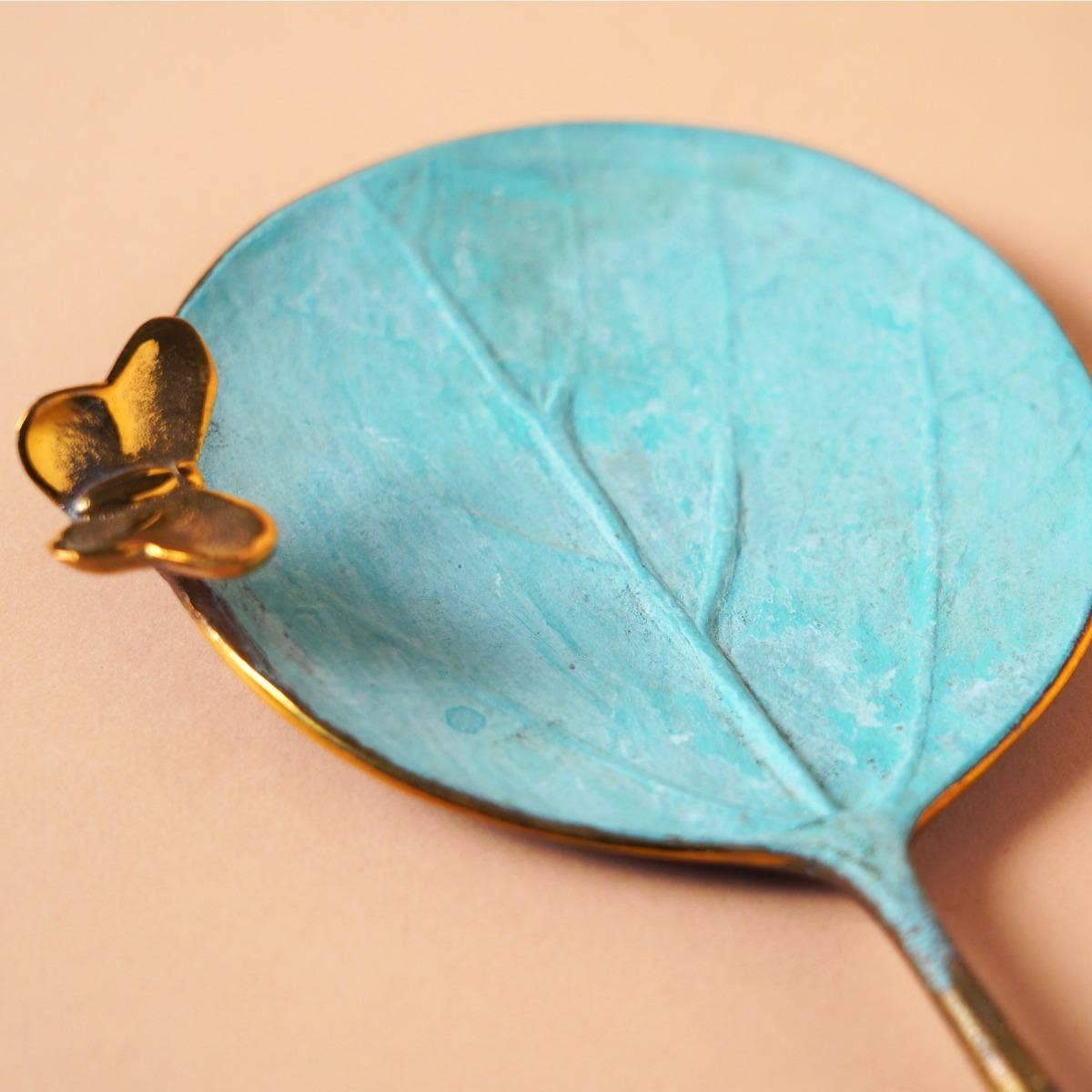 Butterfly on Leaf - Brass Decorative