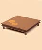 Lotus Leaf Copper Inlay Wooden Table 18''x18''