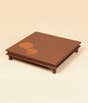 Lotus Leaf Copper Inlay Wooden Table 21''x21''