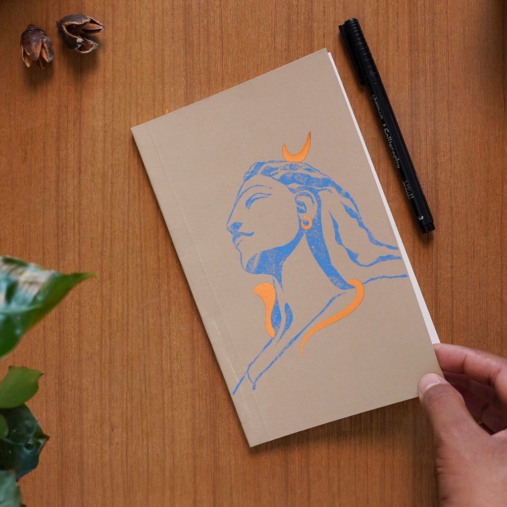 Adiyogi Notebook with Copper Foil Details - Blue