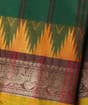 Green Devi Consecrated Cotton Saree with Maroon and Golden Border
