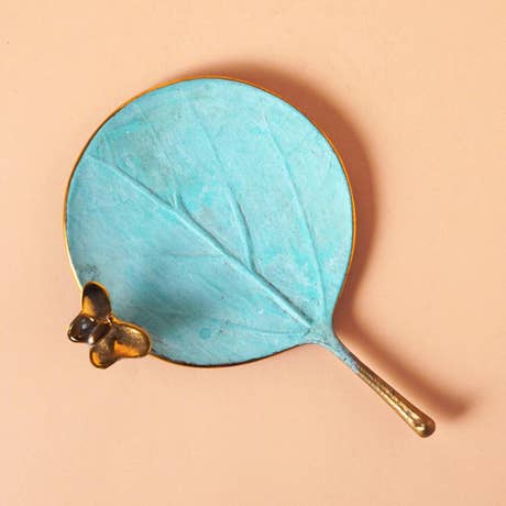 Butterfly on Leaf - Brass Decorative