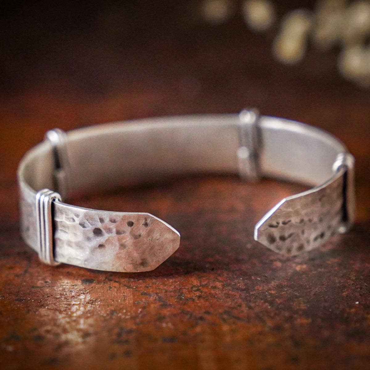 Sterling Silver (92.5) Adiyogi Hammered Cuff