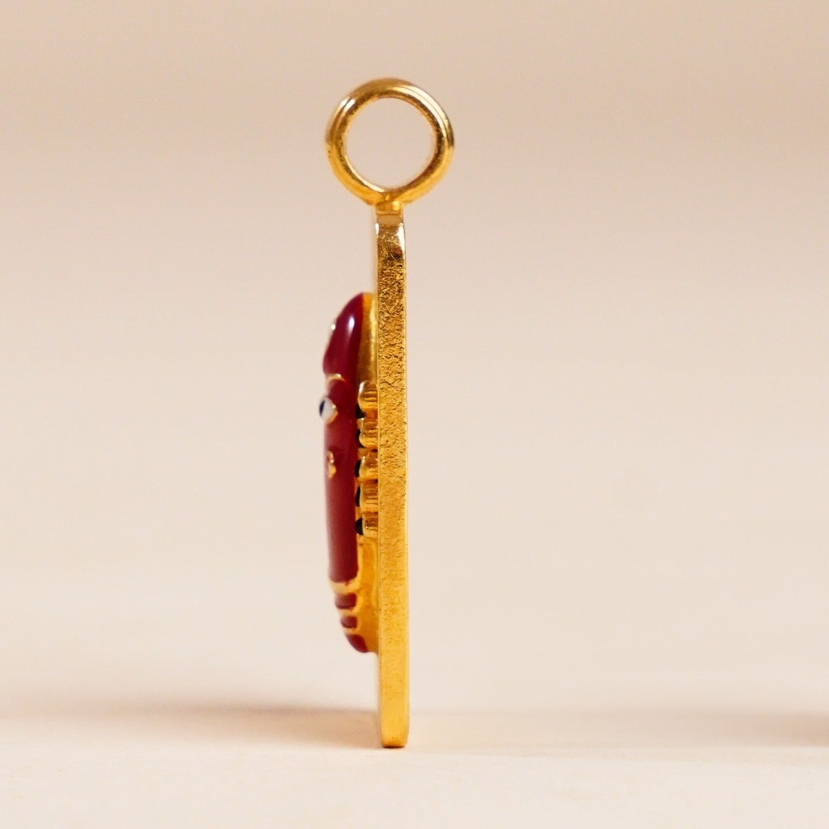Linga Bhairavi 22KT Gold Pendant - 24 gm (Kumkum) 