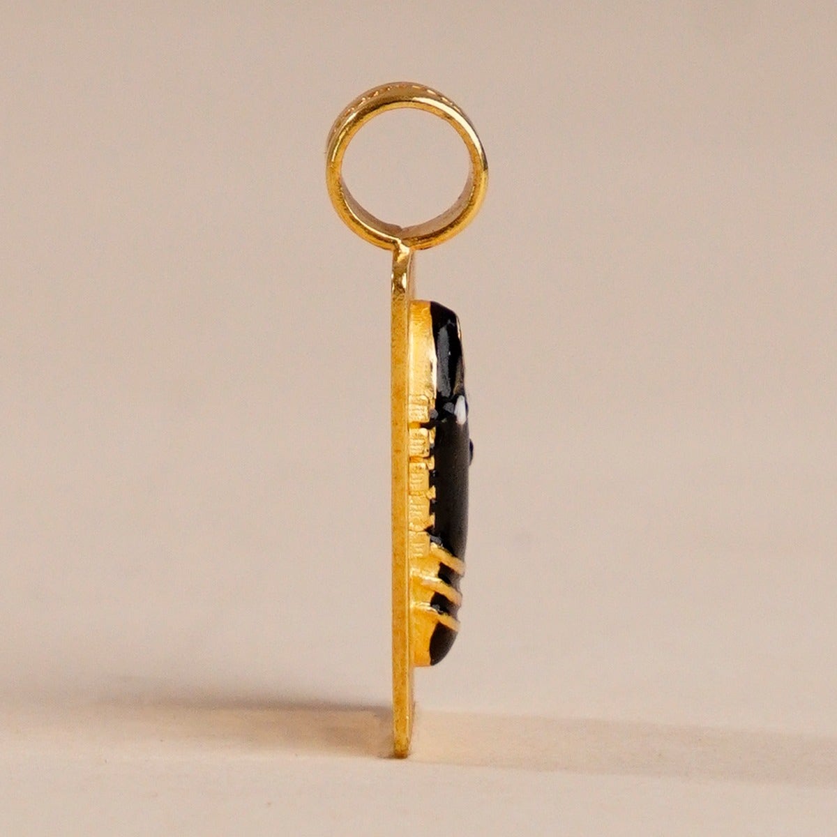 Linga Bhairavi 22KT Gold Pendant - 4 gm (Black) 