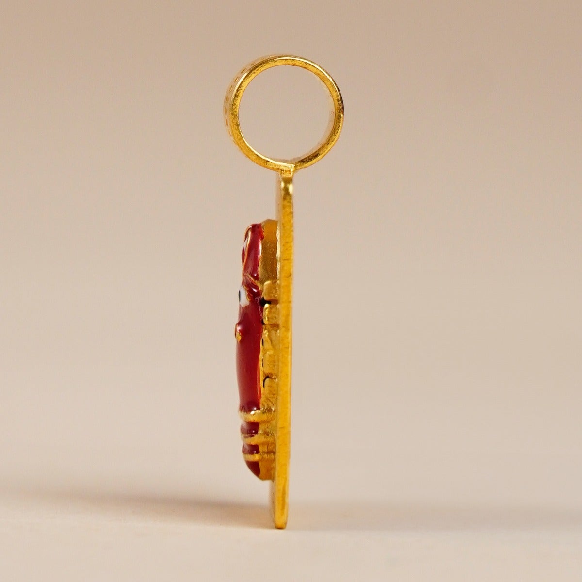 Linga Bhairavi 22KT Gold Pendant - 4 gm (Kumkum) 
