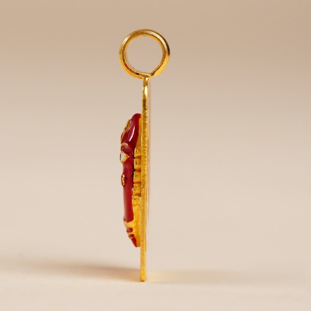 Linga Bhairavi 22KT Gold Pendant - 8 gm (Kumkum) 