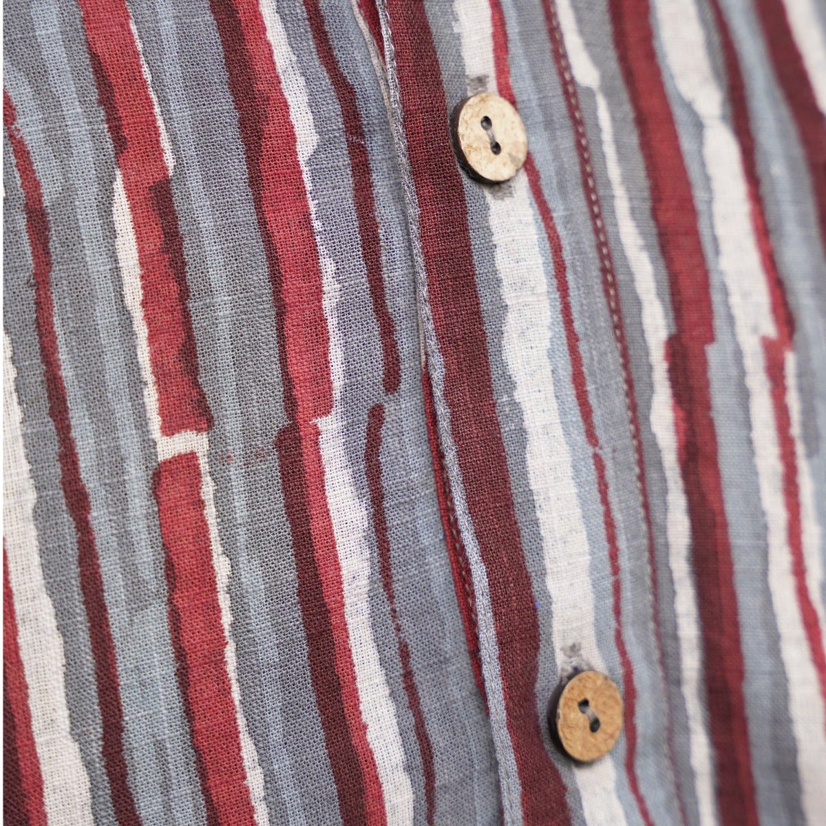 Handblock Printed Long Kurta - Multicolor Stripe