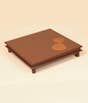 Lotus Leaf Copper Inlay Wooden Table 21''x21''