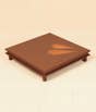 Temple Leaf Copper Inlay Wooden Table 21''x21''