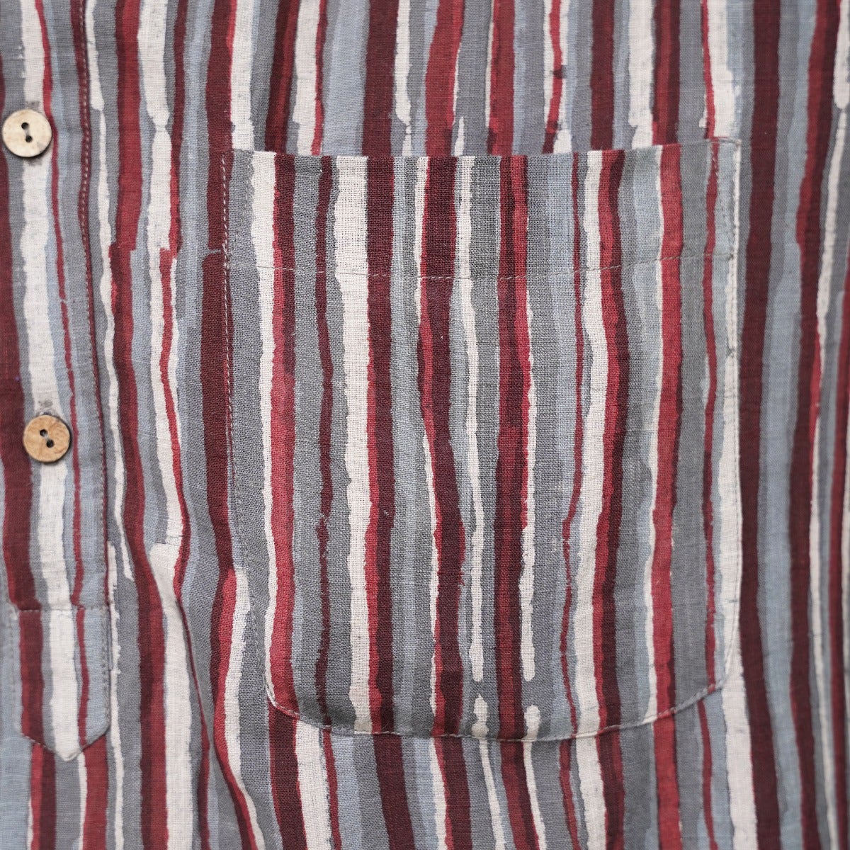 Handblock Printed Long Kurta - Multicolor Stripe