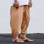 Khaki  Organic Cotton Unisex Printed Dhoti Pants