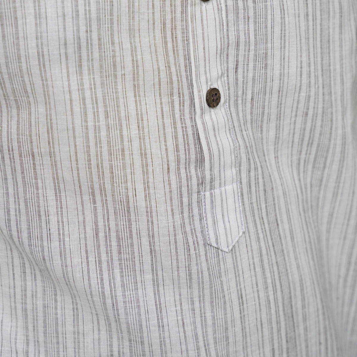 Moon white ecru half sleeve striped short kurta 