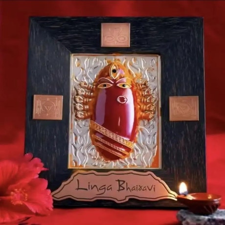 Silver Devi Panel in Kumkum (Consecrated)