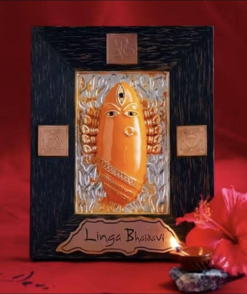 Consecrated Silver Devi Panel in Turmeric