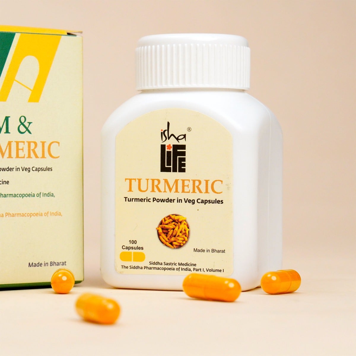 Neem and Turmeric powder in veg capsules. Combo pack. 100 capsules each. For daily detox.