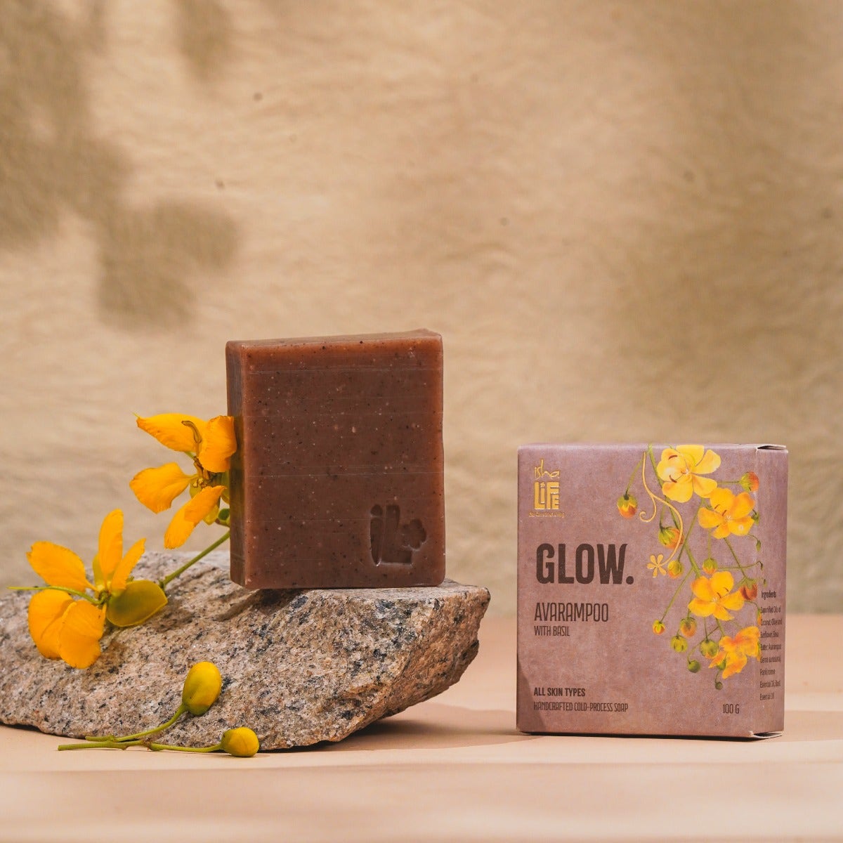 GLOW. Avarampoo with Basil handcrafted soap