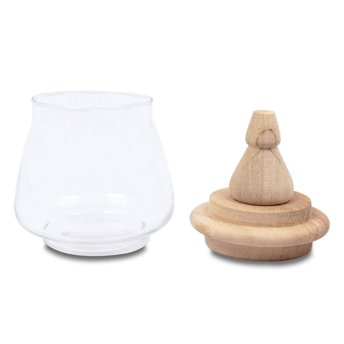 Glass Jar Set with Wooden Holder