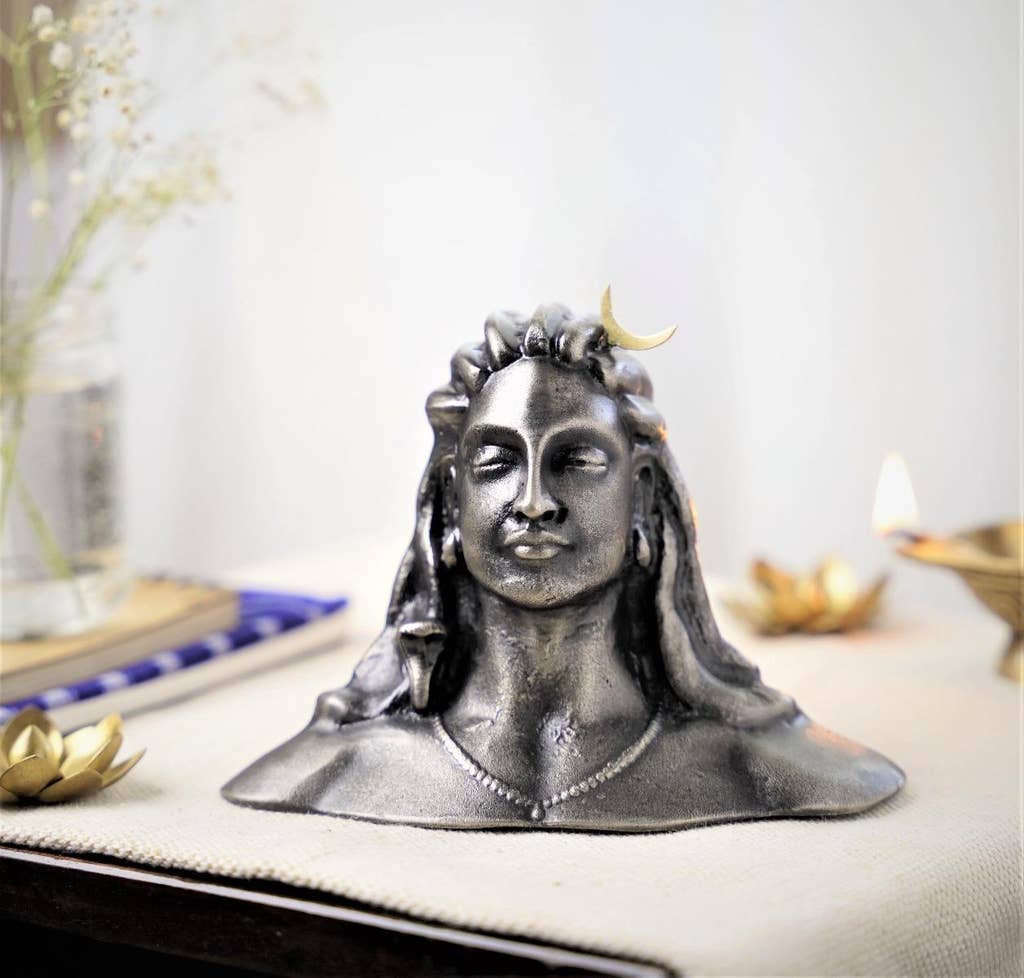 Adiyogi Statue Metal - 4 inch - Antique Nickel