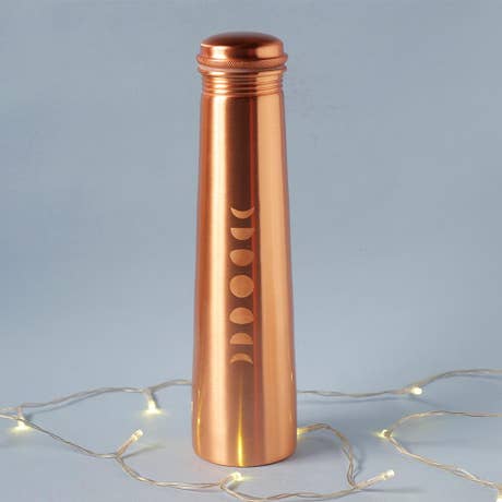 Mystic Moon Polished Copper Water Bottle, 25 oz. 