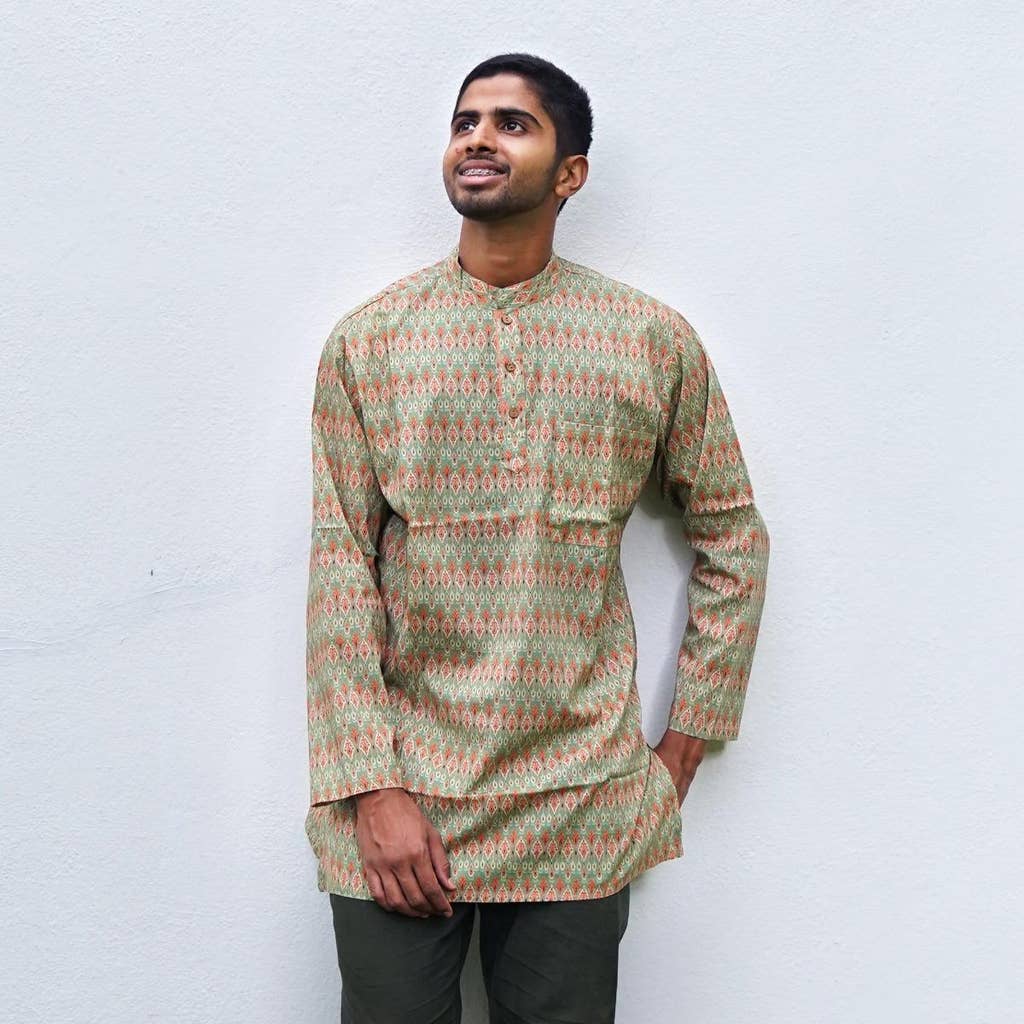 Lightweight Cotton Shirt Kurta - Pista Green