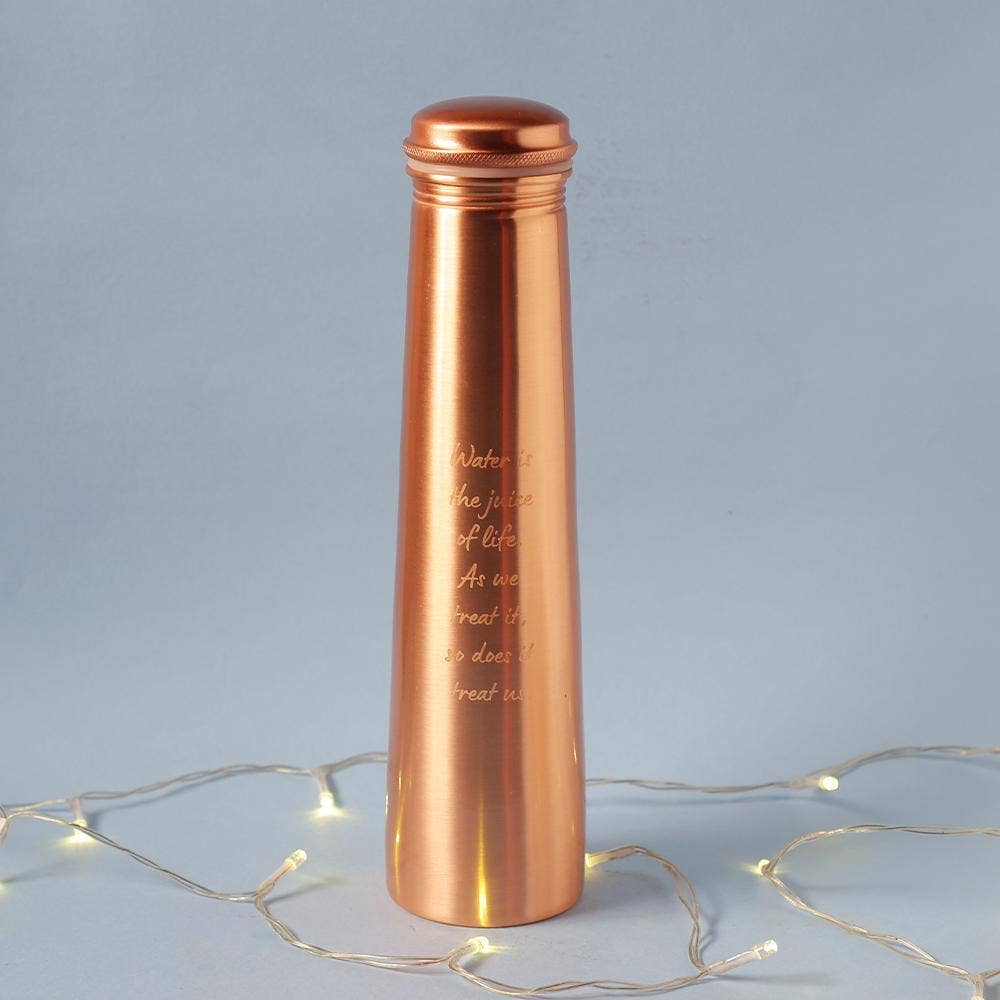 Sadhguru Quote Copper Bottle. For storing and drinking water. A festive gift for home and office.