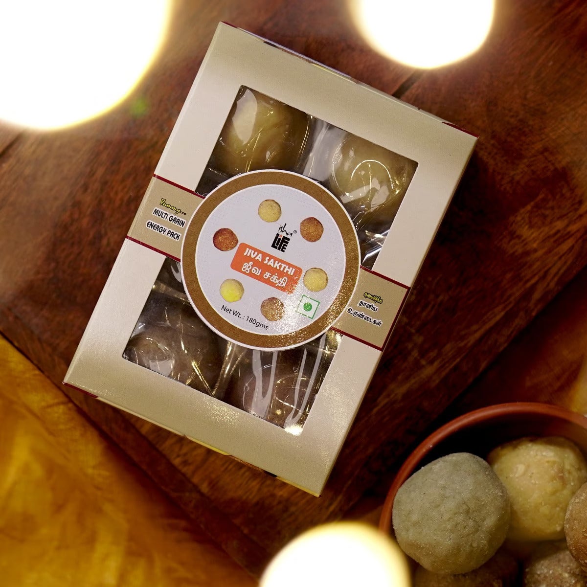 Jiva Shakti Laddoos. Millet and multigrain laddus (180gms). Pack of 6 laddoos. Traditional Indian recipe. Energy booster. Protein rich. 