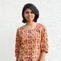 Enchanted Forest Crew-Neck Cotton Kurta for Women