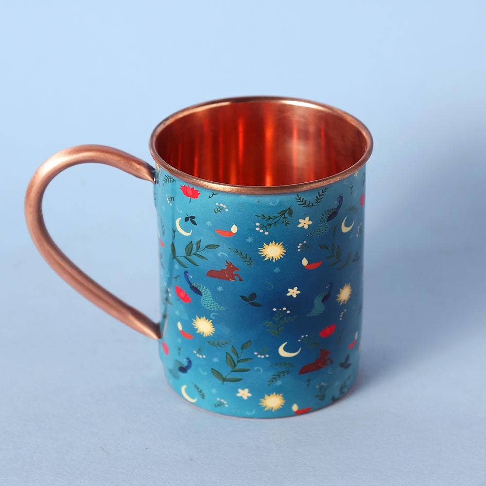 Ashram Festive Copper Mug. A gift for your friends and family