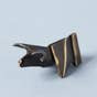 Decorative Origami Black Bull. Brass with antique highlights. Festive gift.